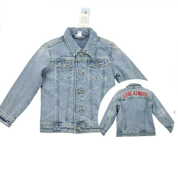 NWT Cat & Jack Love Always Valentine's Denim Jacket - Picture 1 of 7